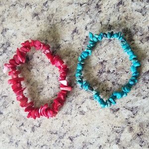 Coral and Turquoise Bracelets